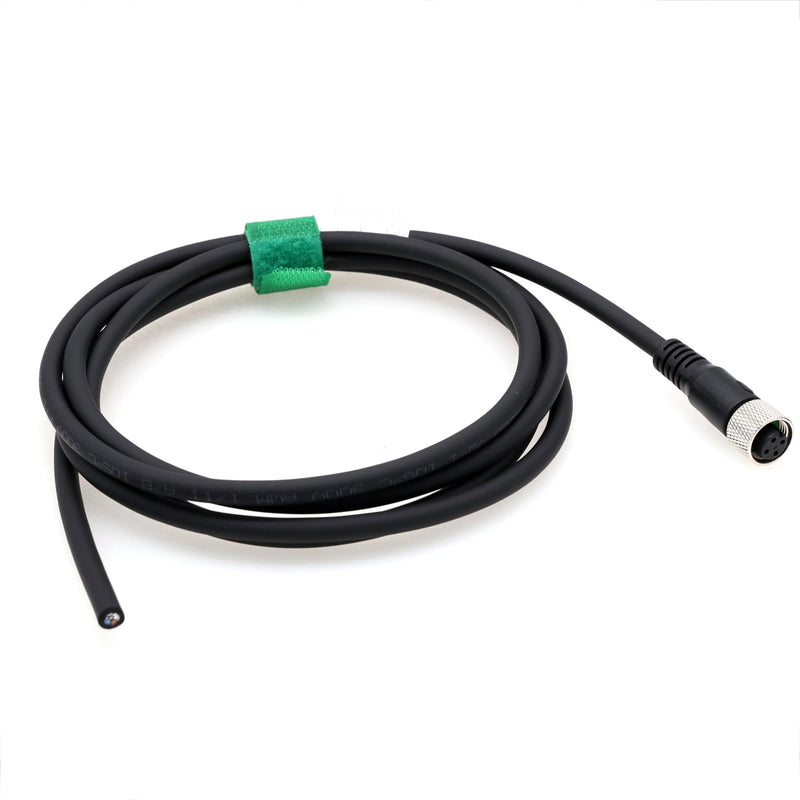 Sensor Encoder Actuator M12 A Coded 4 pin Female Shield Cable to Open Wire for Industrial Automation, Device Network DeviceNet, CANopen, IO Link, Profibus 3m 4 pin female to open