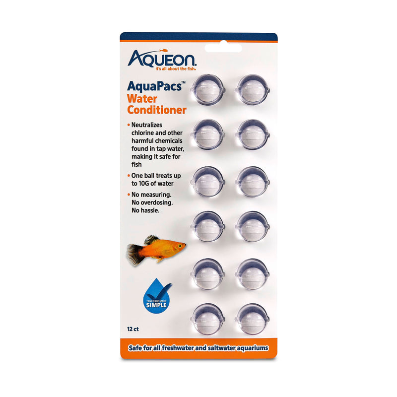 Aqueon AquaPacs Water Conditioner 12 Pack, 10 Gallon