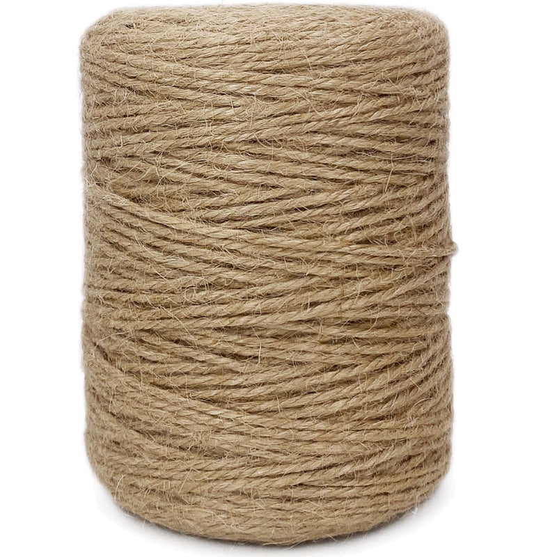 Leecogo 2mm Jute Twine 300 Feet 3Ply Twisted Heavy Duty Brown Twine String Ribbon for Arts Crafts DIY Project Gardening Packing Materials 300.0 Feet