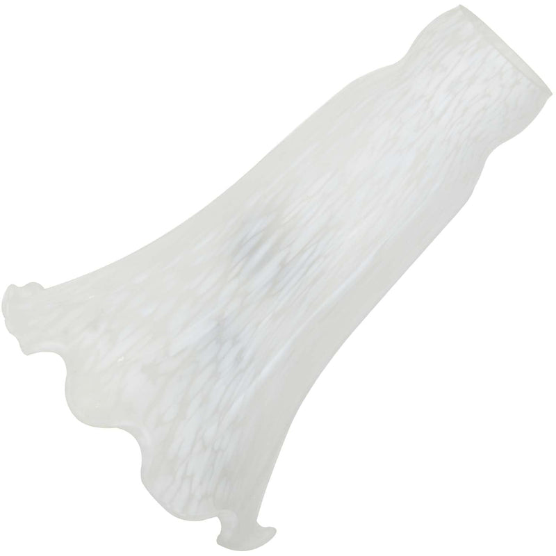 Bieye LS10 Lily Flower Blown Glass Lampshade (White, Opening I.D. 1.26" x O.D. 1.5") Opening I.D. 1.26" x O.D. 1.5" White