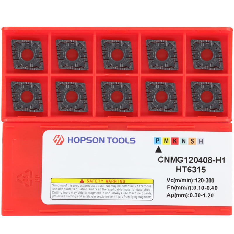 Carbide Turning Inserts CNMG 432 Cnmg120408 for Finishing Cutting Steel, Cnmg Insert for Lathe Turning Tools, 10 PCS. CNMG432-PF
