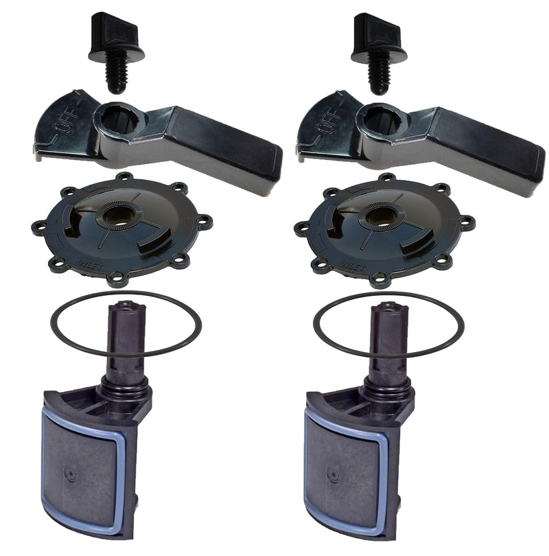 ATIE 2-Port/3-Port Pool Valve Rebuild Complete Kit Compatible with Jandy 2-way/3-way 4715, 4716, 4717 Valve and Gray Valves with Diverter Valve 4720, Cover 4606, Handle 7433 (2 Pack) 2 Pack