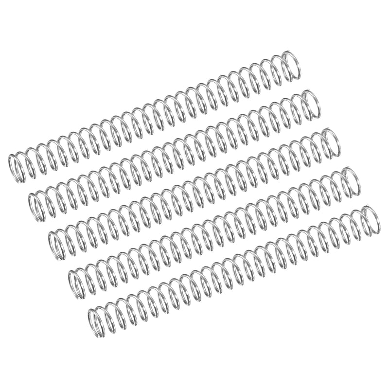uxcell Compression Spring, 5Pcs 304 Stainless Steel, 4mm OD, 0.4mm Wire Size, 40mm Free Length, Silver Tone 0.4mmx4mmx40mm