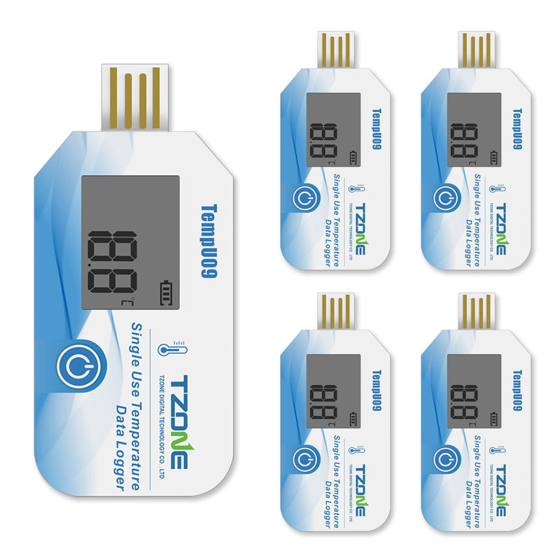 Tzone USB Temperature Data Logger Disposable Digital Temp Recorder TempU09 | PDF/CSV Report,IP67 Waterproof,Single-use Thermometer Datalogger,for Medical Refrigerator Freezer Storage,32000 Recordings 5
