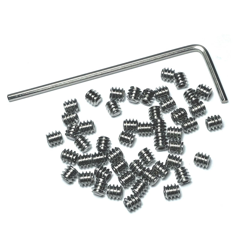 50pcs Set Screws 6-32 x 1/8 inch 304 Stainless Steel Allen Head Hex Hexagon Socket Set Screws with 1/16 Allen Wrench,Set Grub Screws Hex Allen Head Socket Set Screw.(1/8" Length)