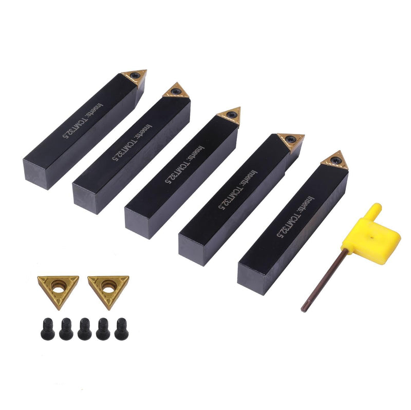 Oal 5 Pc 5/8" Indexable Turning Tool Set with TCMT Carbide Inserts… 5/8 in