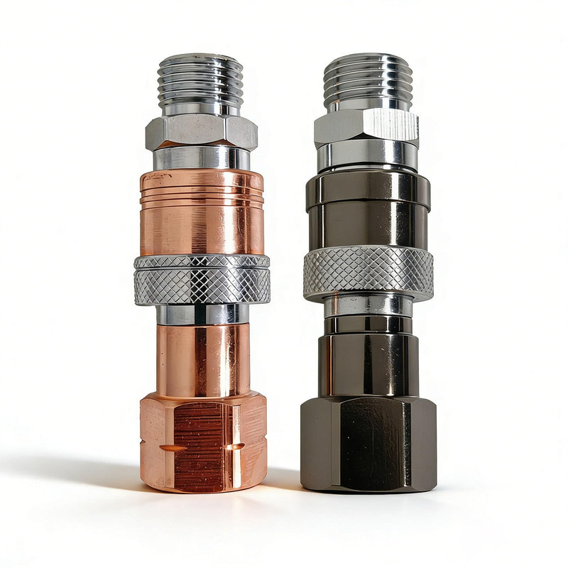 Oxy Acetylene Quick Connect Fittings, 2PCS B-Size 9/16"-18 UNF Brass Torch to Hose Connectors with Check Valves for Welding Cutting Gas Quick Disconnect Set