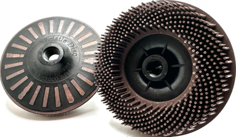4-1/2” x 5/8”-11 36 Grit Brown Bristle Disc | Ceramic-Aluminum Oxide Abrasive Bristle Disc with 5/8”-11 Fast Change Hub | Remove Coatings Paint Rust Contaminants Weld Burn | Pack of 1 36 Grit (Brown)