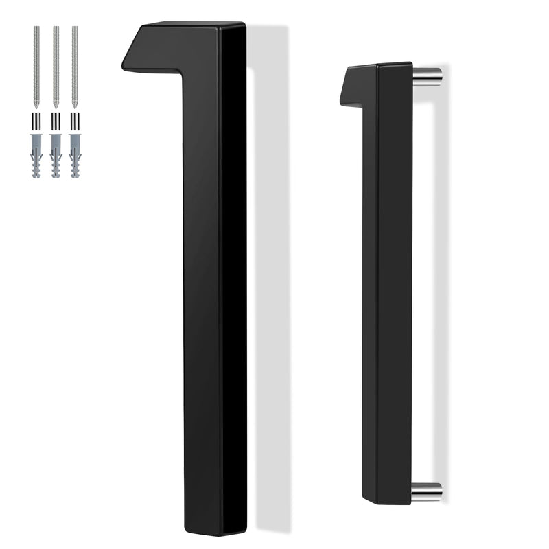 6 Inch Floating House Number Metal Modern Anti-Rust House Address Numbers for Outside with For Mailbox Yard Home Front Door Zinc Alloy Black, 911 Visibility Signage (1) 1