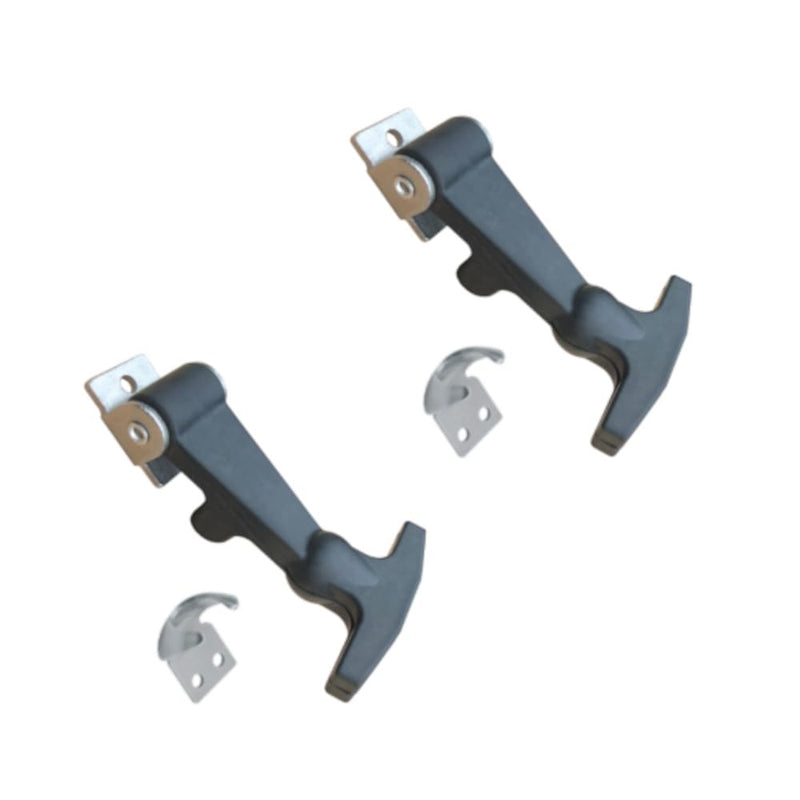 2 PCS Medium Elastic Hood Catch Flexible T-Handle Hasp Rubber Draw Latches with Zinc Plated Brackets for Tool Box Vehicle Engine Hood ATV RV Boat
