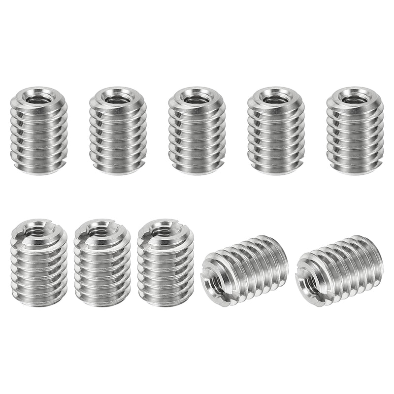 PATIKIL Thread Adapters Sleeve Reducing Nut, 10 Pcs M6*1 Male to M3*0.5 Female Repairing Insert Nut Screw Reducer Conversion Stainless Steel Fastener 8mm M3xM6x8mm