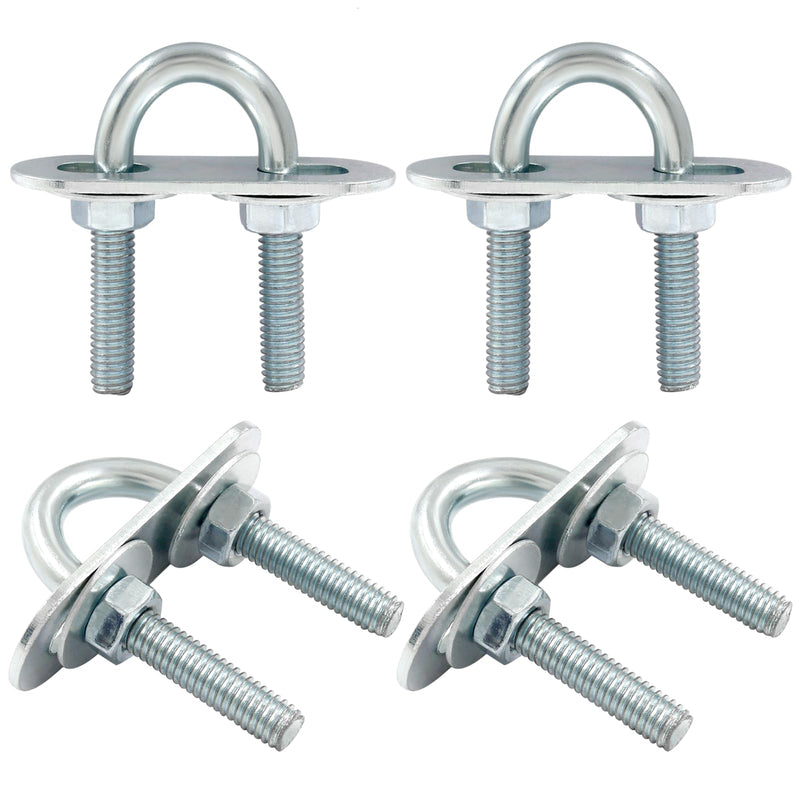 BokWin 4 Pcs Round U Bolts M6 Bend U Bolts in Zinc Plated Steel U Clamp with Nut, Plate, Washer(16mm Inner Width 46mm Length) M6*16mm*46mm