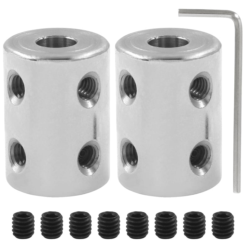 BokWin 2 Pcs Bore Rigid Coupling Set 6mm to 10mm Shaft Coupler Connector Stainless Steel Coupler Rigid Couplings for 3D Printers Motor Accessories