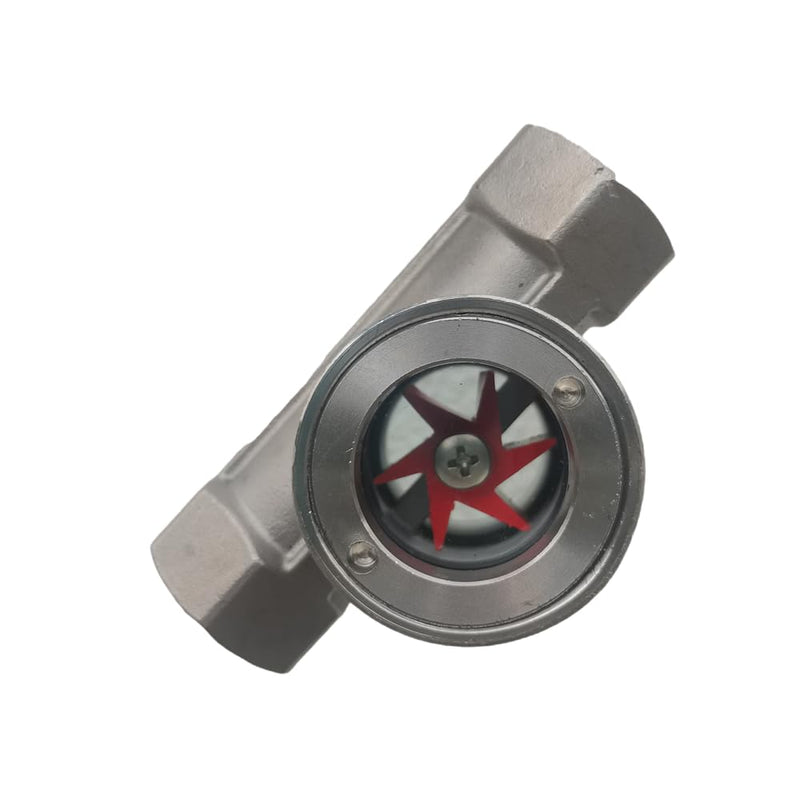 1/2" NPT Stainless Steel 304 Sight Water Flow Indicator Red Impeller 362Psi Flowmeters Pipe Accessories (DN15-1/2") DN15-1/2"