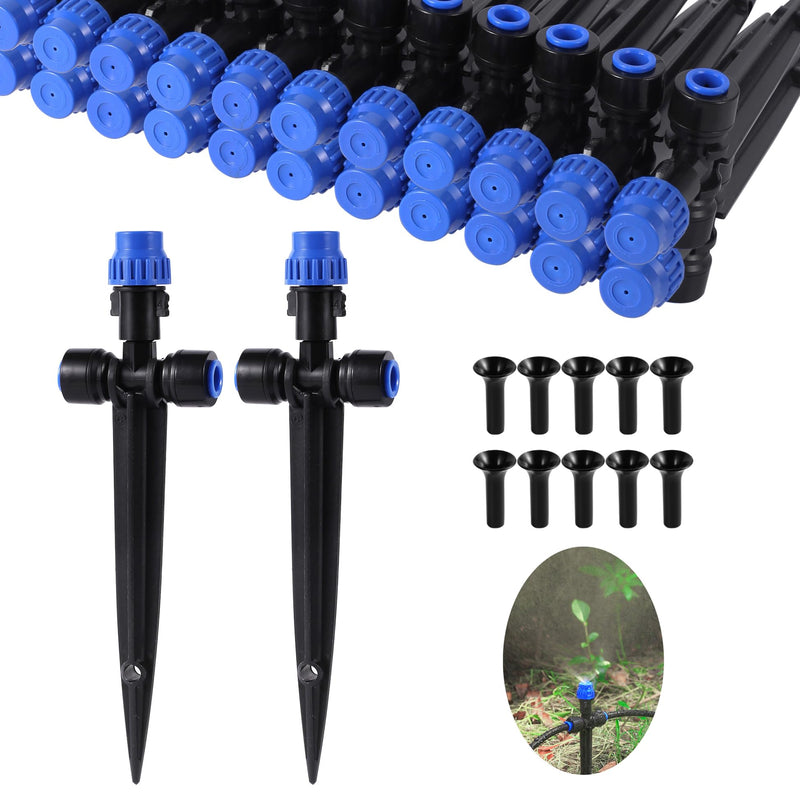 Drip Irrigation Emitters,with Adjustable 360 Degree Water Flow Drippers Atomization Sprayer for 1/4 inch Tubing,Garden Drippers Sprinker for House Garden Watering System (36pcs-Atomization Sprinker) 36pcs-Atomization Sprinker