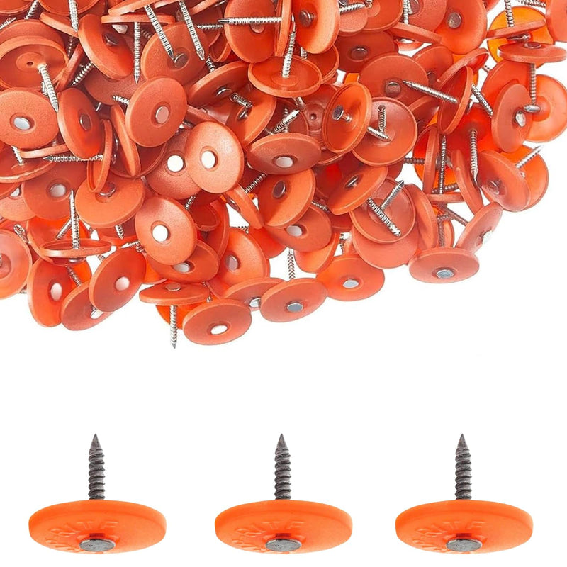 250 Pack - Round Plastic Cap Nail 1 Inch Roofing Nails Galvanized Tar Paper Nails for House Wrap Fastening Foam Board Roofing Felt Insulation Film (250) 250
