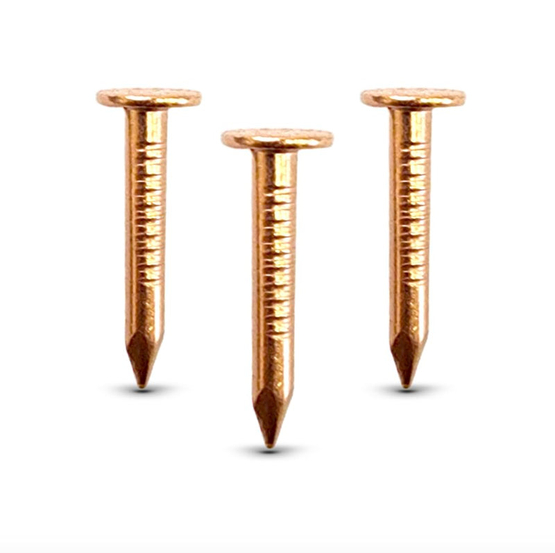 (50-Pack) 1 Inch USA MADE Copper Nails Roofing Finish - Solid Pure Copper Slate Spikes Flashing Furniture Boat - Highest Quality Nails (50) 50