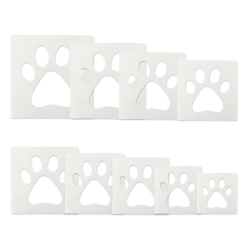 Paw Stencil, 8Pcs Large Dog Paw Stencil for Painting,Cute Bear Cat Paw Print Stencils Template Reusable Plastic Animal Paw Paint Stencil for Crafts Art Painting on Wood Paper Flag Wall Home Decor 8 dog paw