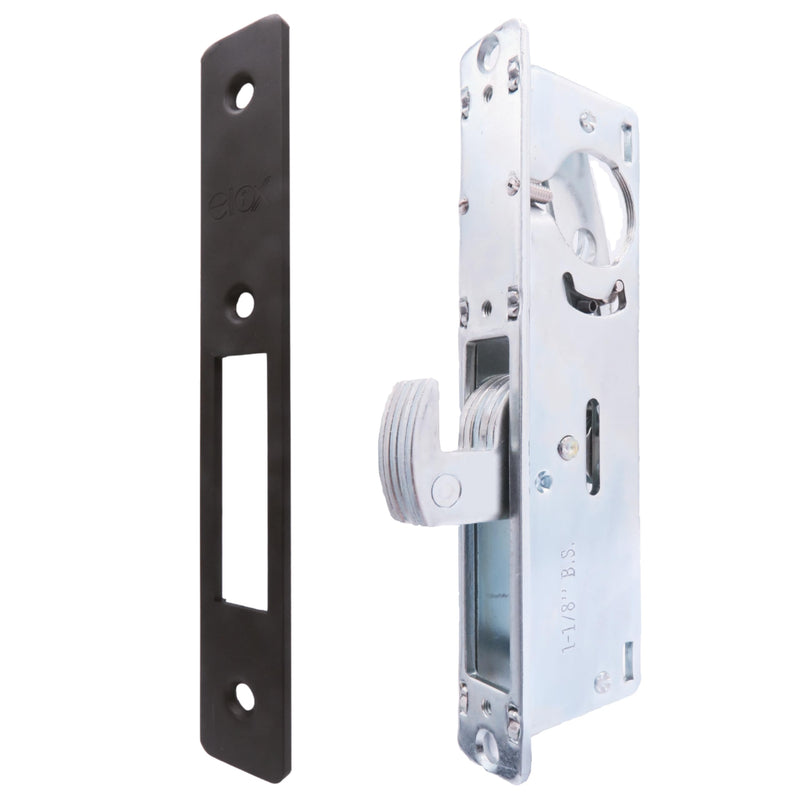 elox Storefront Narrow Stile Mortise Door Lock Hookbolt, 1/-1/8" Backset, w/Bronze Duronodic Finish faceplate DU