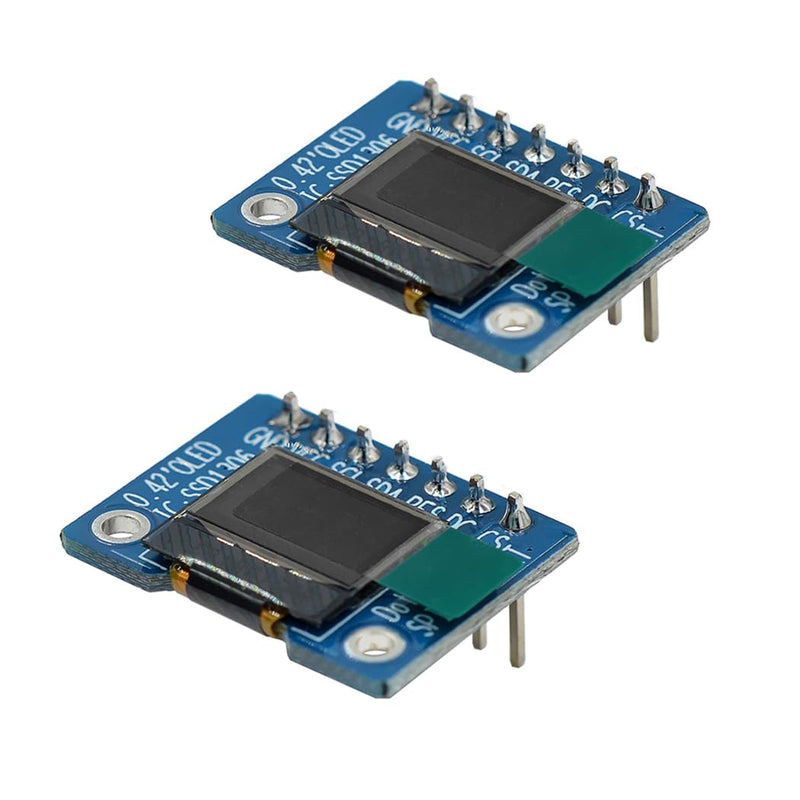 HiLetgo 2pcs 0.42" SSD1306 72 * 40 SPI OLED Display Module 0.42 Inch 72x40 OLED LCD Display Screen Module White 3.3V (SPI)