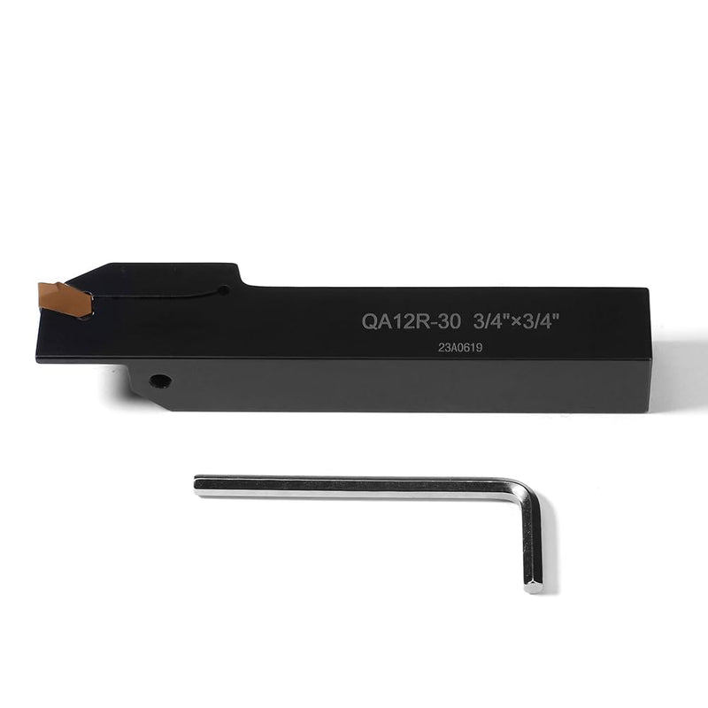 3/4"x3/4" Indexable Lathe Grooving Parting Holder QA12R-30 with 1 Piece Carbide Insert QC1403 Heavy Duty Right-Hand Lathe Cut Off Tool Carbide Inserts(QA12R-30 with 1 Piece Insert)