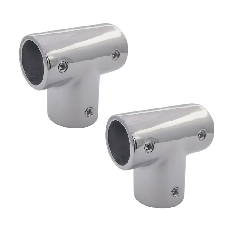 Marine Grade Stainless Steel 316 Polished Boat Yacht Deck Hand Tee/Tee Hinge for 7/8 inch Pipe or Tube 2PCS