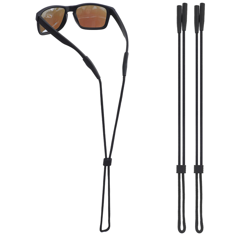 Eye Glasses Holder Strap - Sunglasses Straps Cords for Men Women Kids - Eyeglass Holders Around Neck - Eyewear String Lanyard Retainer - 2 PCS（Black 2 Pcs/Black