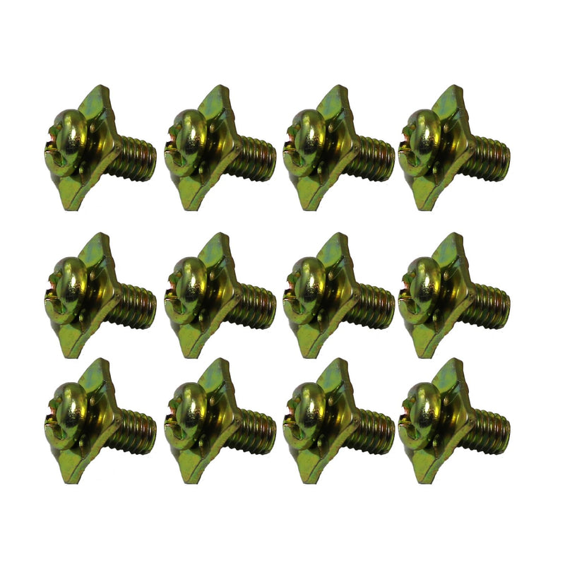 12pcs M5x10 Terminal Block Screws with 12x12mm Square Washers, Color Zinc Plated Carbon Steel M5x10x12mm
