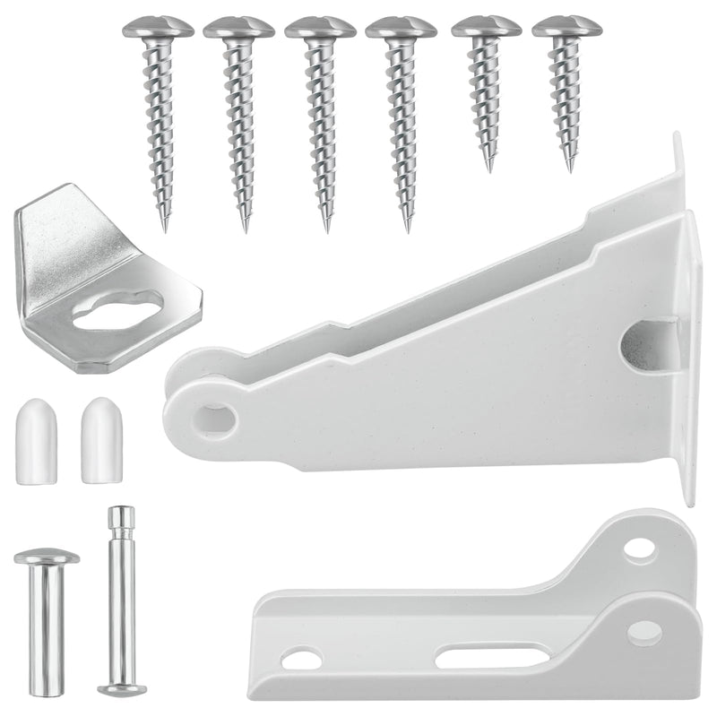 Screen Door Closer Kit, Storm Door Closer Bracket Replacement Parts Compatible with Wright Products Andersen/Emco/Larson/40201/Pella, Screen Door Mounting Brackets, Pins and Mounting Screws (White)