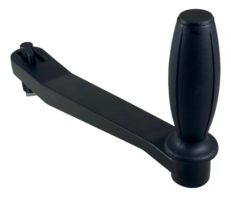 Pactrade Marine 10" Length Locking Winch Handle Black Aluminum Alloy Comfortable Plastic Low Friction Ball Bearing Grip Lock-in Star Shaped Socket Style Black Ball Bearing Grip, 10"