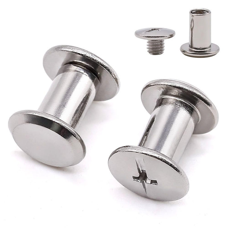 Glvaner 30 Sets M4 x 6mm Binding Screws, 304 Stainless Steel 18-8, Cross Head Chicago Screw Bingding Post Screw Kits for DIY Leather, Photo Albums, Bookbinding, Scrapbook, Belt