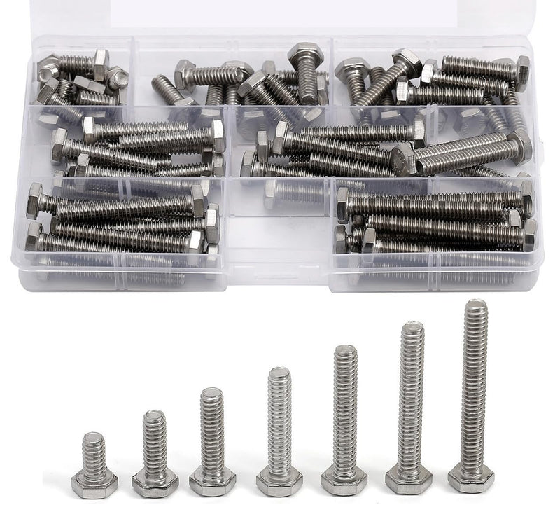 1/4-20 Bolts Screws Kit External Hex Head Stainless Steel 304 Fully Threaded Hex Bolt 1/4-20 x 1/2" 3/4" 1" 1-1/4" 1-1/2" 1-3/4" 2" Length 1/2" - 2"