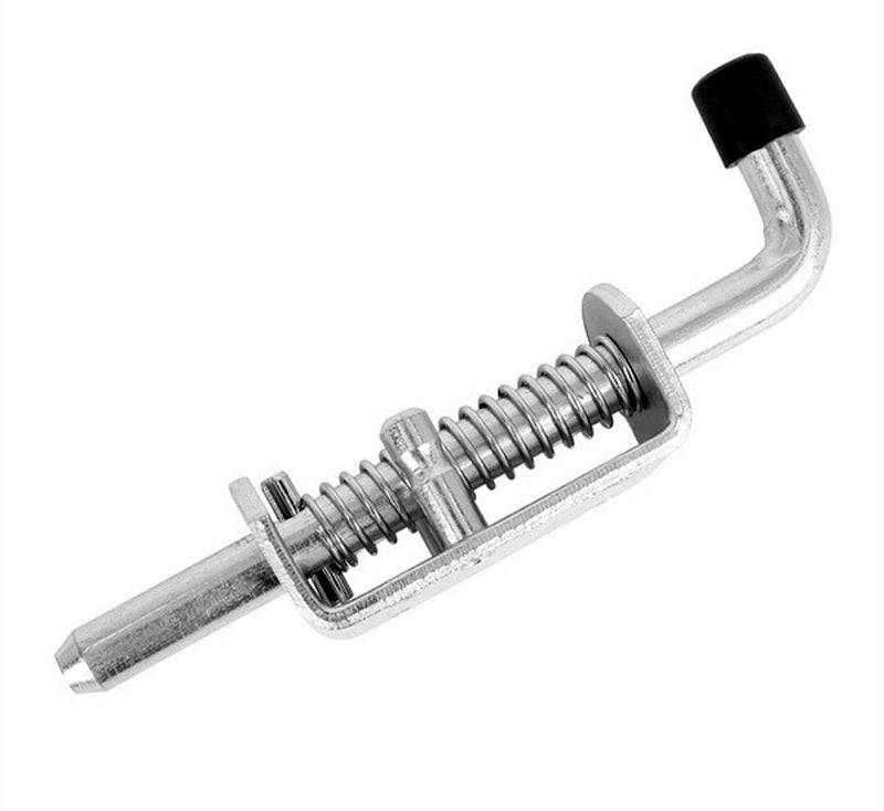 1PCS Spring Loaded Latch,Stainless Steel 304 Security Barrel Bolt Latch Trailer Gate Pin Lock Heavy Duty Tone Spring Latches Door Cabinet Hing (Length:220mm)