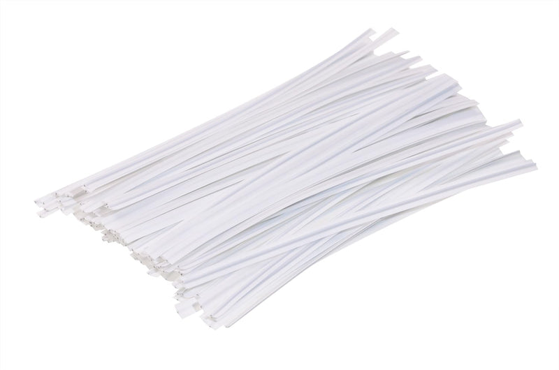 ONLYKXY 80pcs plastic Twist Ties Plant Ties Reusable Bread Twist Ties cake pop ties Cable Ties Candy Ties for Bags 4 Inch (White) White