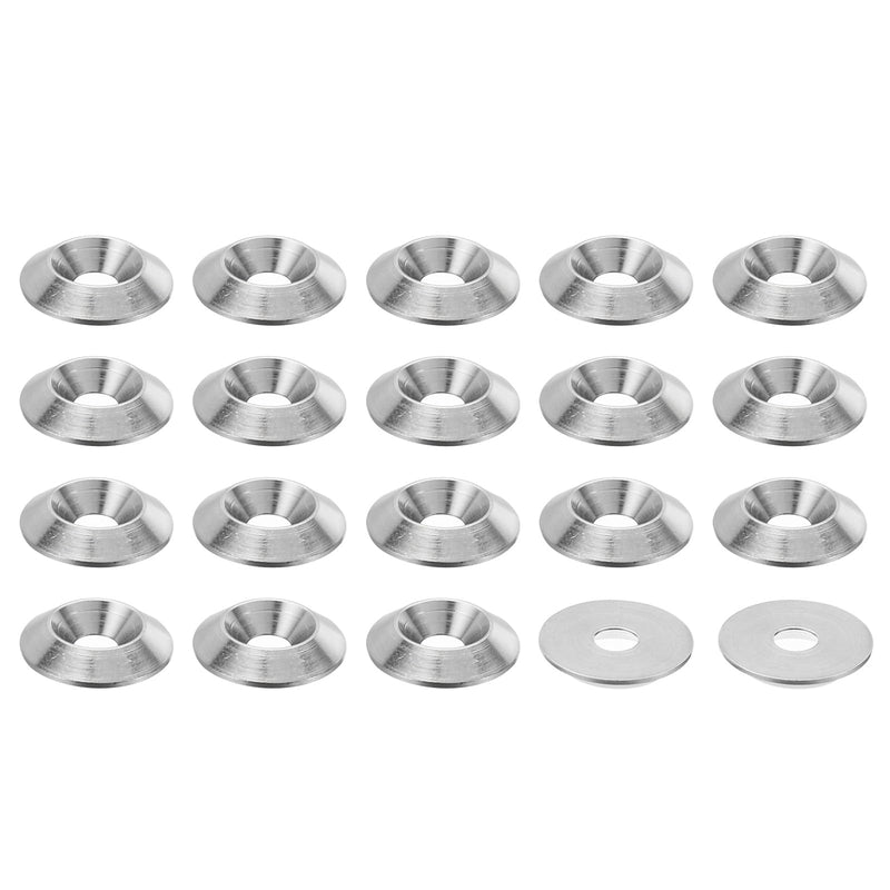 PATIKIL M5 Finish Countersunk Washer, 20pcs 18mm Dia. 3.5mm Tall Solid 304 Stainless Steel CNC Finish Cup Washer Screw Head Gasket for Industrial Construction M5 x18mm x3.5mm 20