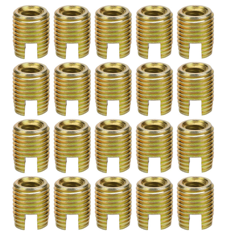 Self Tapping Thread Inserts - Thread Adapter, 20Pcs 302 Carbon Steel Thread Inserts Kit, Vibration Resistant & Easy Install, Brass Self-Tapping for Wide Industrial Applications