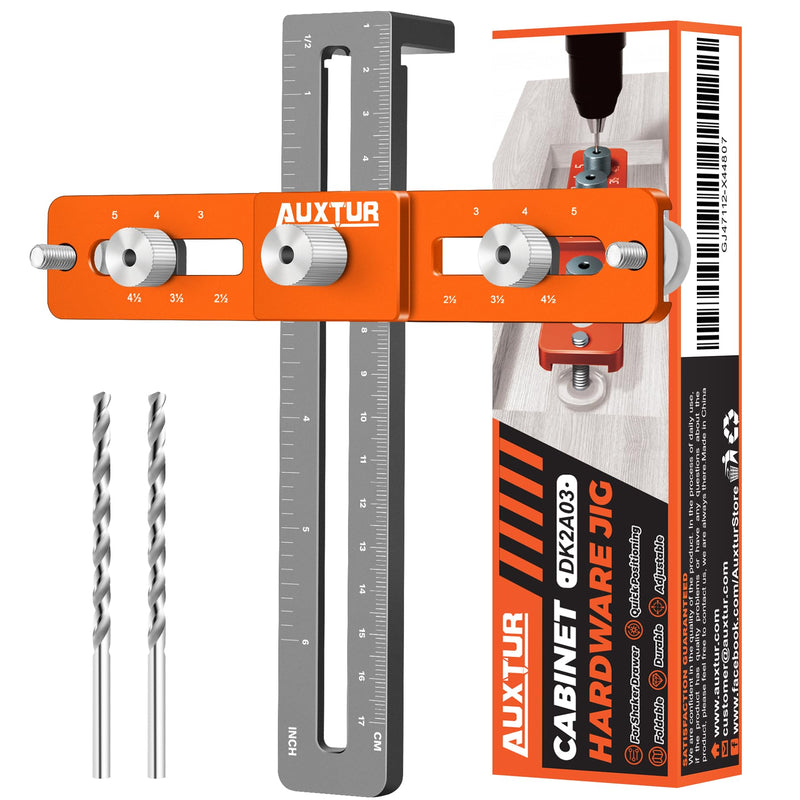 Cabinet Hardware Jig, Adjustable Cabinet Handle Template Tool with Alignment Hole, Punch Locator Drill Guide for Knobs,Handles and Pulls, Cabinet Template Tool for Drawer Cabinet Installation