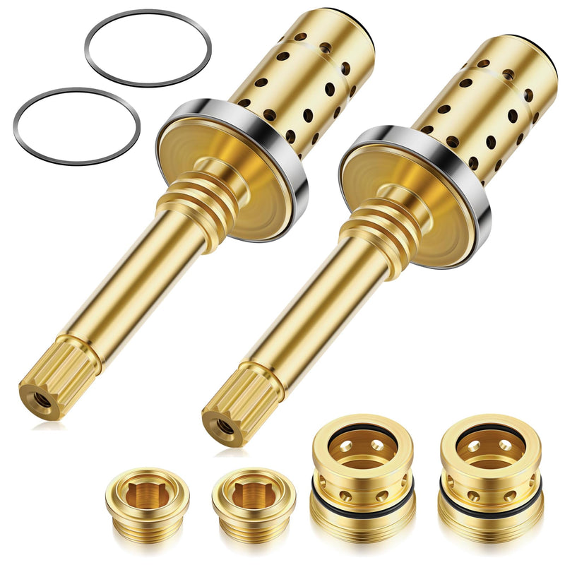Dreyoo 2 Set Valve Rebuild Kit Replacement Compatible with Symmons Temptrol Valve, TA-10 Spindle Assembly, TA-4 Hot and Cold Seats, T-11 Washer, Fix Tub/Shower Valve Leak, Solid Brass