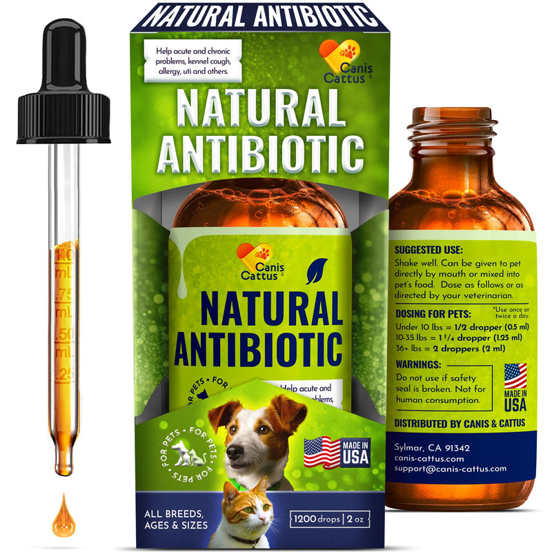 Antibiotics for Dogs | Cat Antibiotic | Pet Antibiotic | Natural Antibiotics for Cats | Dog Antibiotic | Natural Antibiotic for Dogs | Antibiotic for Cats | 2 Oz 1 Pack x 2 Oz