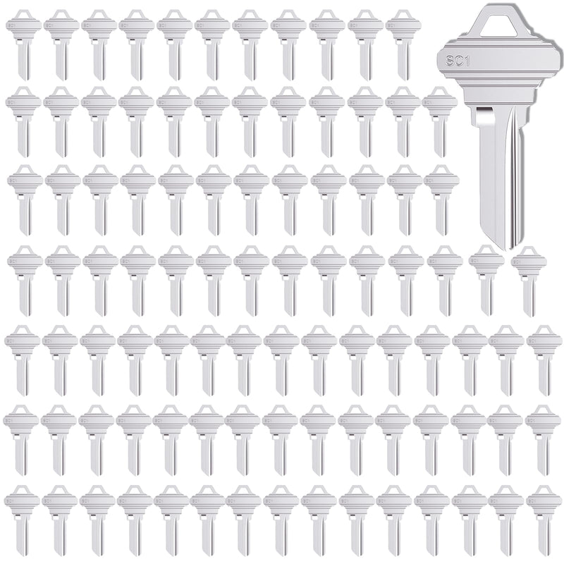 SC1 Key Blanks Pack of 100 Uncut Blank Keys for Home and Professional Use, Copper Structures Blank Keys Compatible with 5-Pin Pack of 100 SC1 Blank Keys
