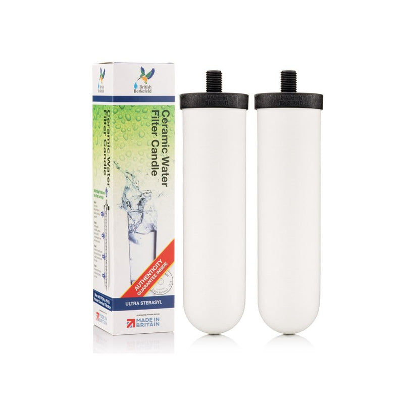 British Berkefeld Doulton Water Filter Candle Compatible with Replacement for Berkey Gravity Water Filter System BB9-2 2 Pack