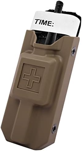 Tourniquet Holder, Tourniquet Case Pouch for CAT Tourniquets Gen 7 or Older, Rigid Tourniquet Case Holster for Duty Belt Fits Molle Equipment, Police Gear (Tourniquet Not Included) Brown plastics