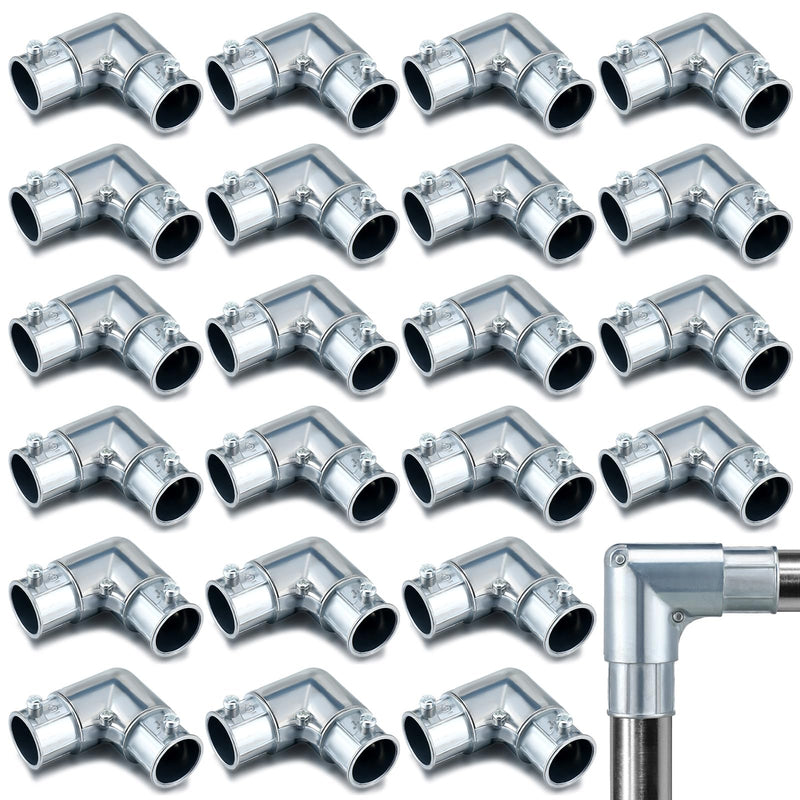 Gisafai 5 Pcs EMT Conduit Fittings Inside Corner Pull Elbow, EMT 90 Degree Metal Conduit Capped Corner Coupling, Combo Head Set Screw, Zinc Die Cast, Silver (1/2 Inch) 1/2 Inch