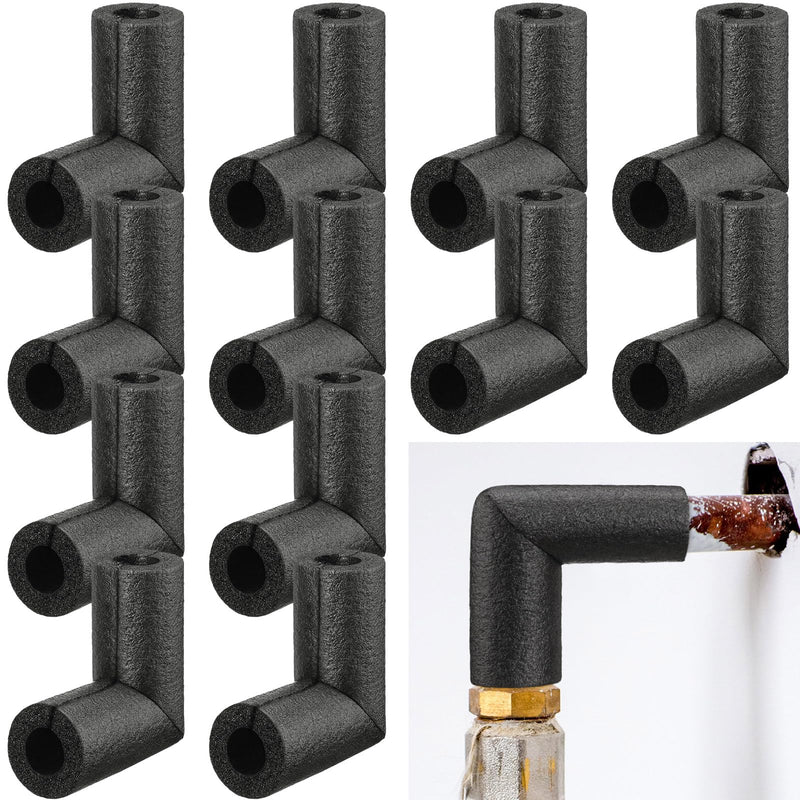Frienda 8 Pack Pipe Insulation Foam Tube Elbow Insulation Tubing Elbows Water Freeze Protection Heat Preservation Foam Tube for Tubing Outdoor Water Pipe Insulation Water Pipe Protection (1 Inch) 1 Inch