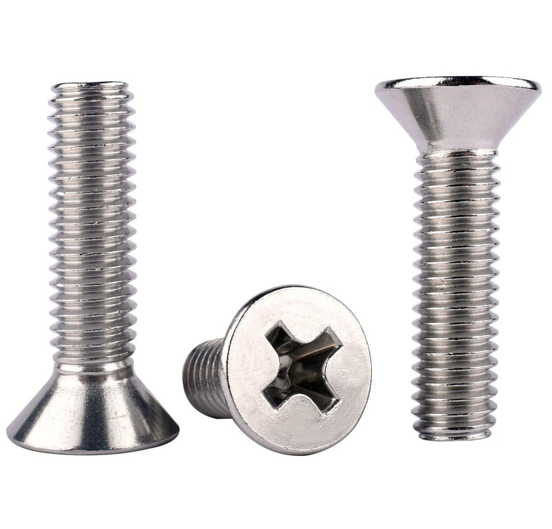 20Pcs 1/4-20 x 1 UNC Phillips Flat Countersunk Head Machine Screws, 304 Stainless Steel 18-8, Full Thread, Coarse Thread 1/4-20 x 1" (20PCS)