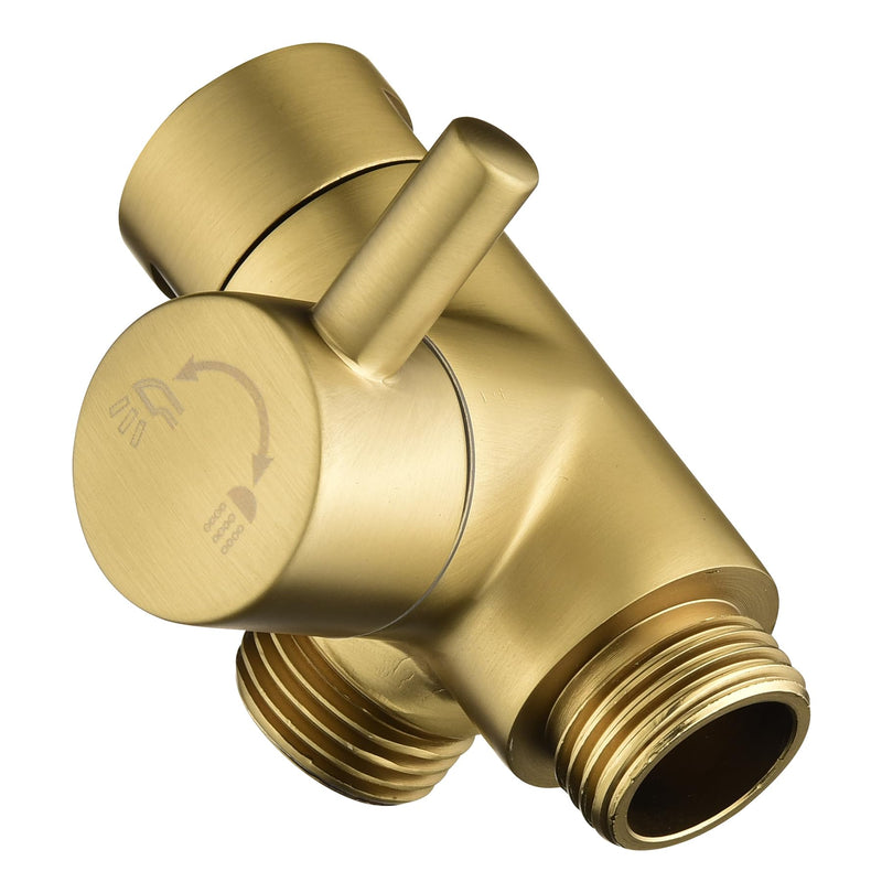 Evangeline Solid Brass Shower Diverter Valve G1/2" 3 Way Shower Arm Diverter (Brushed Gold) Brushed Gold
