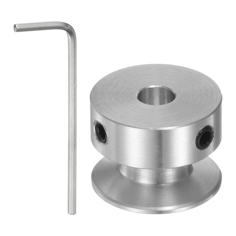 HARFINGTON Single Groove Pulley 5mm Fixed Bore 20mm Outer Diameter Aluminum Alloy with Hex Wrench for Drilling Machine 6mm PU Round Belt 5mmx20mm