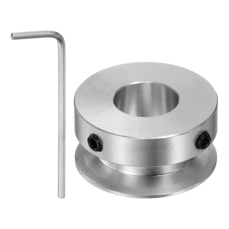 HARFINGTON Single Groove Pulley 12mm Fixed Bore 30mm Outer Diameter Aluminum Alloy with Hex Wrench for Drilling Machine 6mm PU Round Belt 12mmx30mm