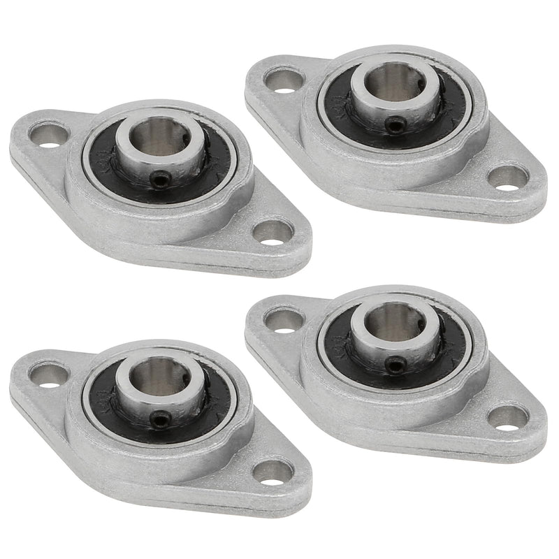 4Pcs KFL08 8mm Inner Bore Mounted Flange Mounted Pillow Block Bearings for Diameter 8mm Linear Shaft Rod T8 Lead Screw KFL08(8mm) 4