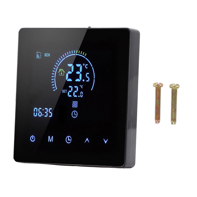 Programmable Smart Thermostat, Touchscreen LCD Display with Accurate Temperature Control for Home Office Shopping Malls AC 90V-240V 4500W Regular Version Black